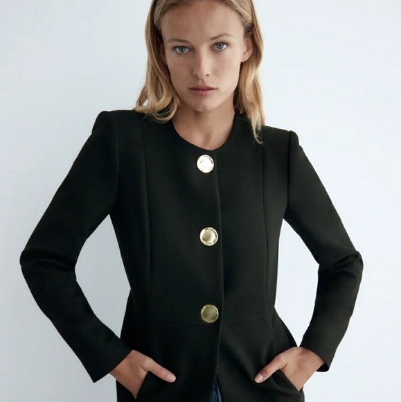 Zara fitted frock coat with metal buttons - Picture 2 of 5